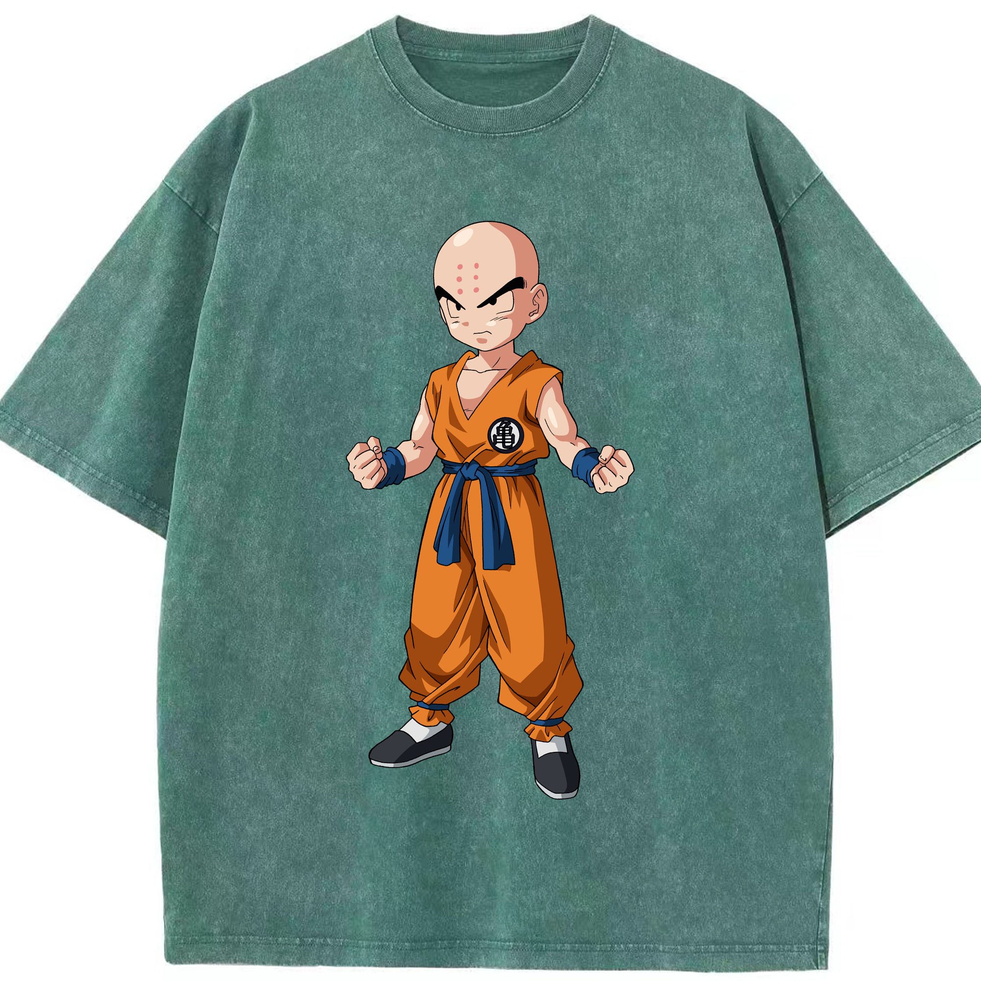 （画像用） ドラゴンボール クリリン DRAGON BALL krillin 綿100% ヴィンテージ風 半袖Tシャツ（フロントプリント）